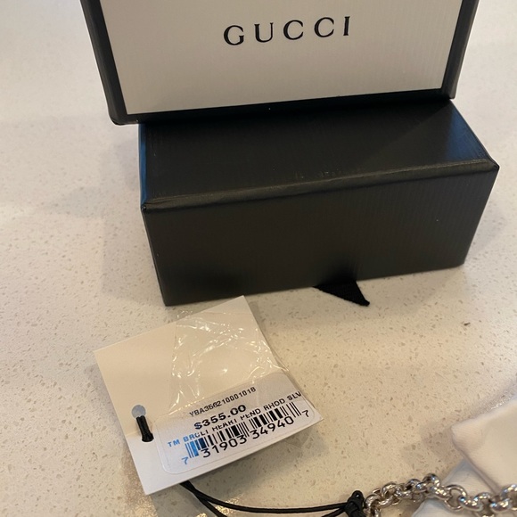 Gucci sterling silver heart pendant bracelet - Picture 2 of 5